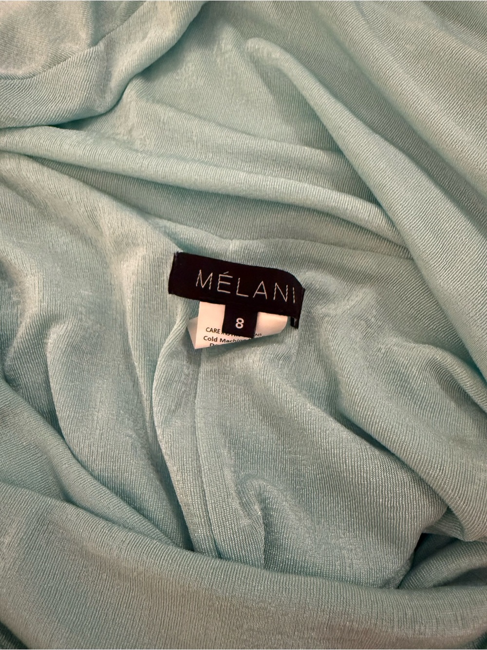 MELANI Backless Cowl Maxi Dress in Light Aqua - Picture 5 of 9